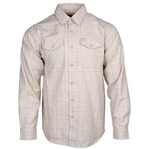 Dixxon Flannel Company Shirt Men’s XL THE CANAL Cream Beige Plaid Button Up Long